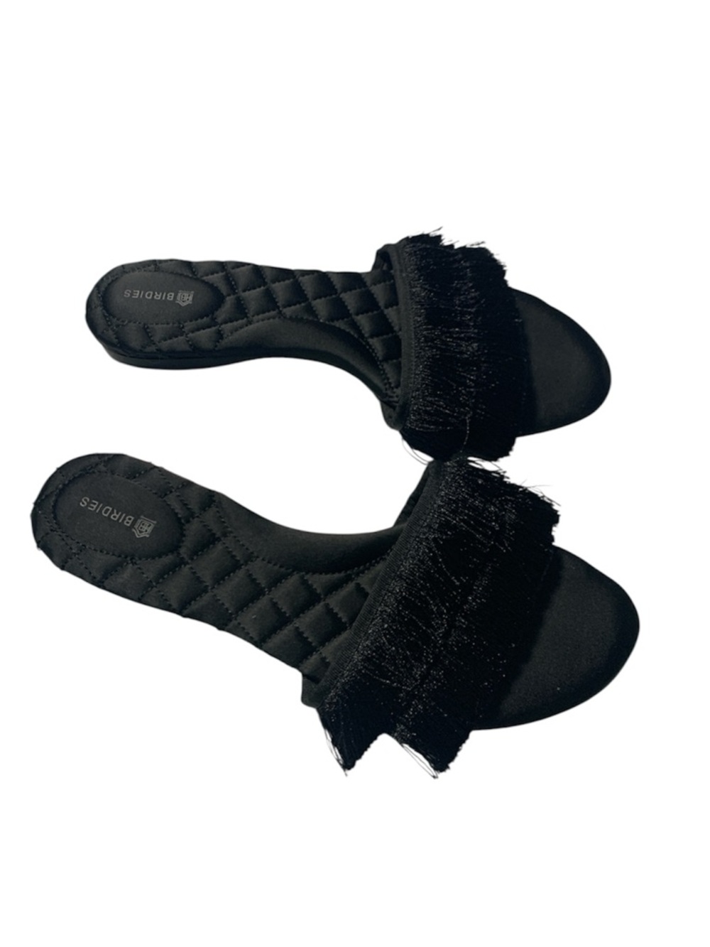 Birdies Black Fringe Slide Mules - Picture 2 of 6